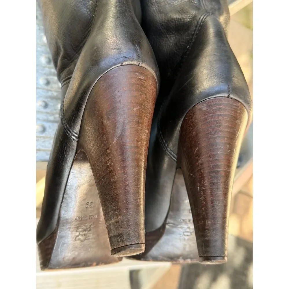 L'Autre Chose NY Look Black Leather Over The Knee Tall Boots SZ EU 38 = US 7.5/8 - Picture 12 of 14